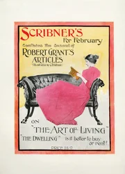 Scribners für Februar 1895, enthält den zweiten Artikel von Robert Grant, illustriert von C.D. Gibson über Die Kunst des Lebens, Das Wohnen: Ist es besser zu kaufen oder zu mieten?, 1895